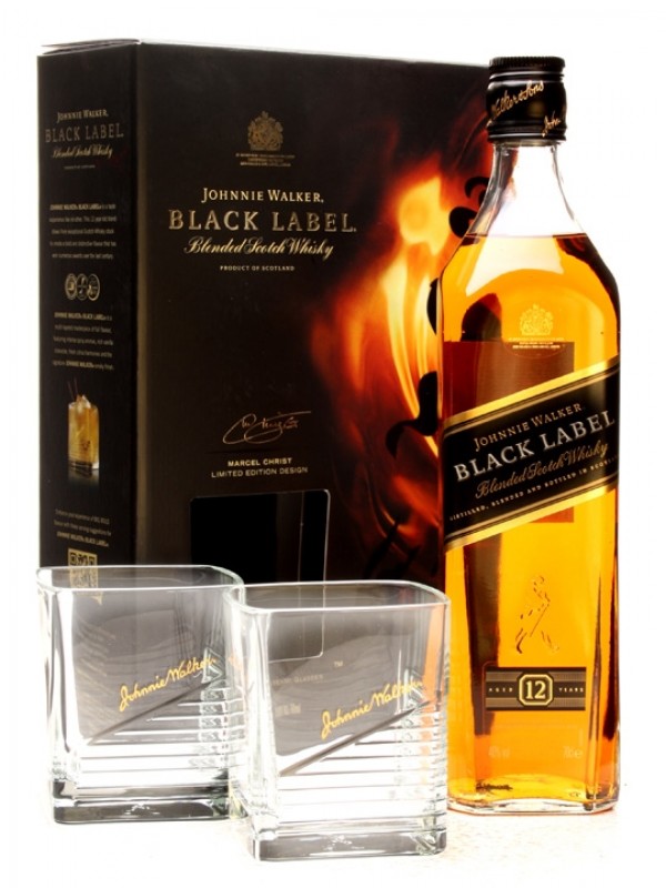 Johnnie Walker Black Label 12 Year Old 2 Glass Pack | Whisky