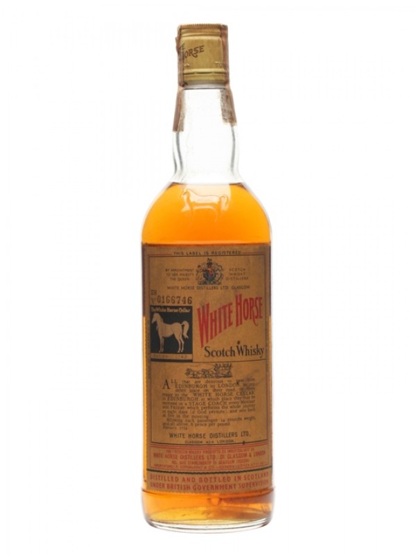 White Horse Bottled 1970s Clear Glass