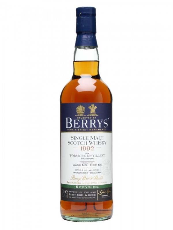 Tormore 1992 20 Year Old Cask #100154 Berry Bros Berry Bros & Rudd