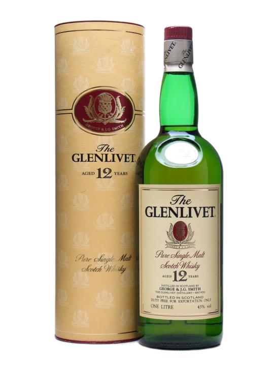 旧ラベル　THE GLENLIVET　SCOTCH WHISKY　12YEARS 12 Year Old Single Malt Scotch Whisky - The Glenlivet